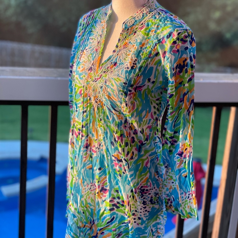 Lilly Pulitzer Sarasota Tunic in Sea Soiree XS